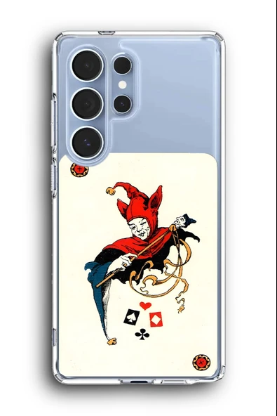 Samsung Galaxy S25 Ultra Uyumlu Baskılı Şeffaf Kılıf Kapak "Joker Kart"