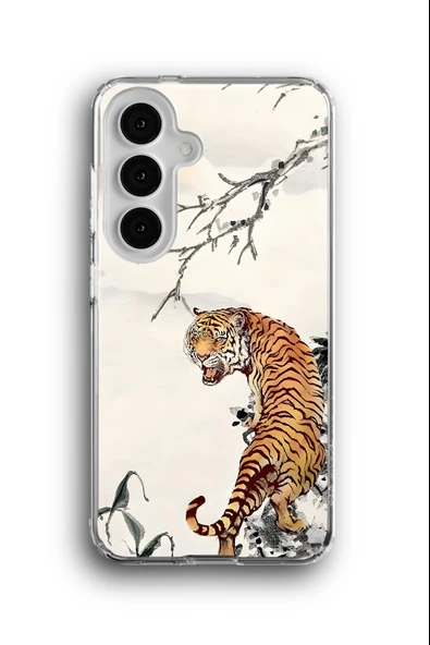 Samsung Galaxy S25 Uyumlu Baskılı Şeffaf Kılıf Kapak "Tiger Portre Leopar"
