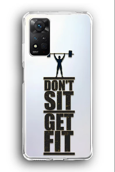 Xiaomi Redmi Note 11 Pro 5G Uyumlu Baskılı Şeffaf Kılıf Kapak "Spor Salonu Stoa Ağırlık"