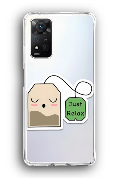 Xiaomi Redmi Note 11 Pro 5G Uyumlu Baskılı Şeffaf Kılıf Kapak "Çay Poşeti Teabag"