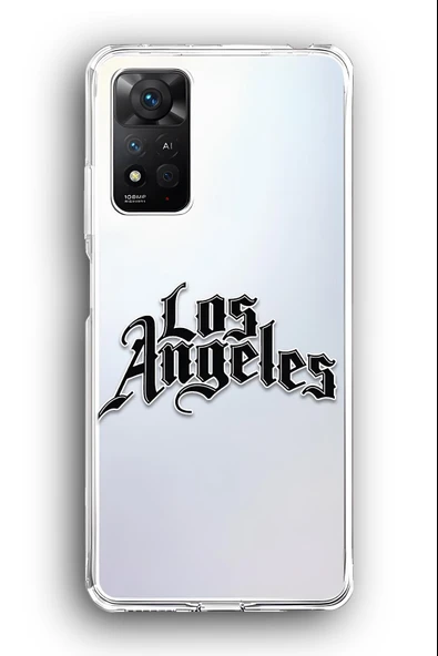 Xiaomi Redmi Note 11 Pro 5G Uyumlu Baskılı Şeffaf Kılıf Kapak "Los Angeles"