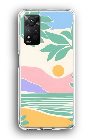 Xiaomi Redmi Note 11 Pro 5G Uyumlu Baskılı Şeffaf Kılıf Kapak "Pastel Günbatımı"