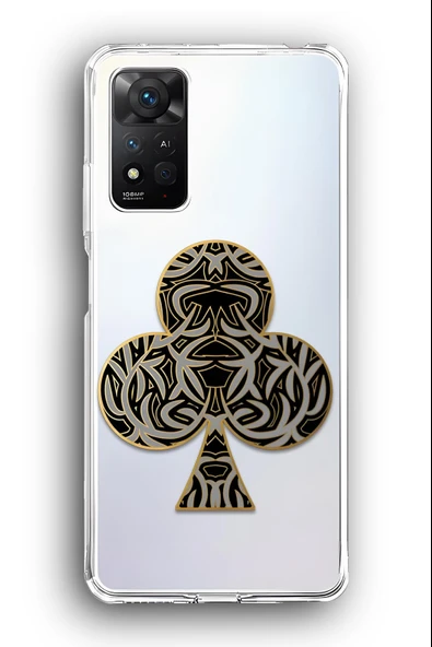 Xiaomi Redmi Note 11 Pro 5G Uyumlu Baskılı Şeffaf Kılıf Kapak "Maça Sign"