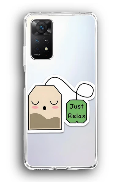 Xiaomi Redmi Note 11 Pro Uyumlu Baskılı Şeffaf Kılıf Kapak "Çay Poşeti Teabag"