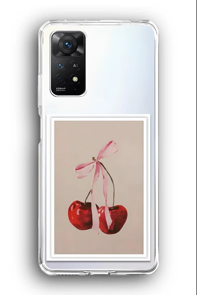 Xiaomi Redmi Note 11 Pro Uyumlu Baskılı Şeffaf Kılıf Kapak "Cherry Kiraz"
