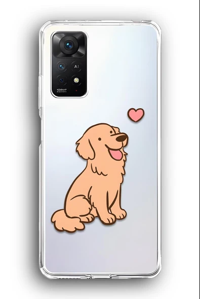 Xiaomi Redmi Note 11 Pro Uyumlu Baskılı Şeffaf Kılıf Kapak "Golden Çok Tatlı Can Dost"