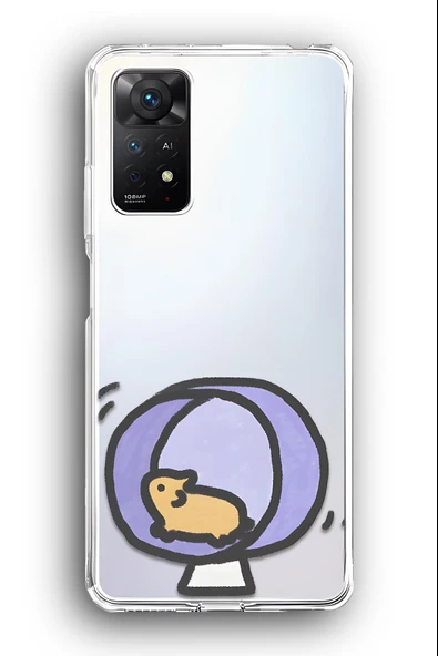 Xiaomi Redmi Note 11 Pro Uyumlu Baskılı Şeffaf Kılıf Kapak "Hamster Mini"