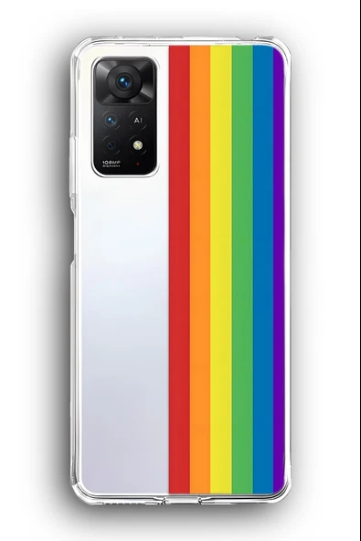 Xiaomi Redmi Note 11 Pro Uyumlu Baskılı Şeffaf Kılıf Kapak "Rainbow Sun"