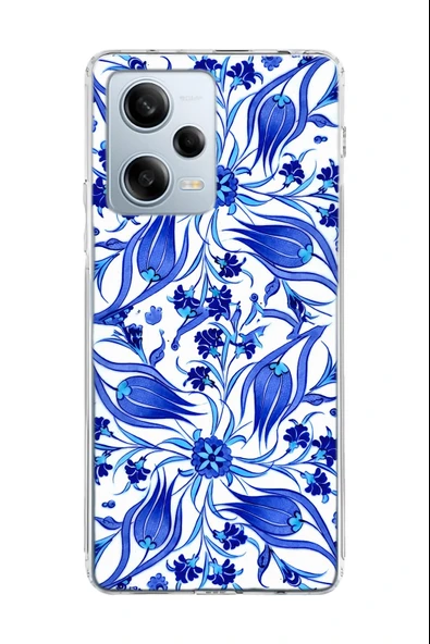 Xiaomi Redmi Note 12 Pro 5G Uyumlu Baskılı Şeffaf Kılıf Kapak "Çini Porselen Desen Selçuklu"