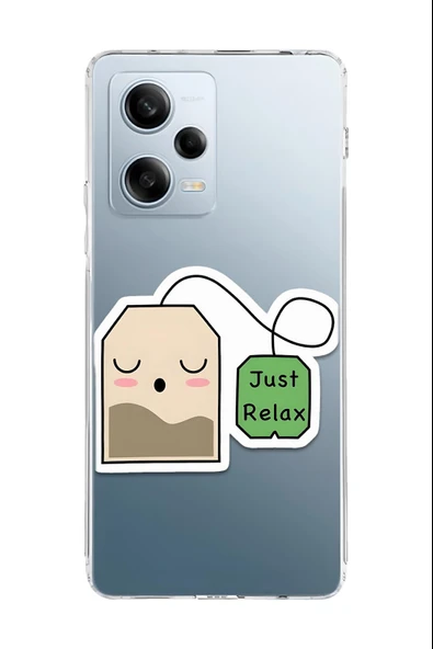 Xiaomi Redmi Note 12 Pro 5G Uyumlu Baskılı Şeffaf Kılıf Kapak "Çay Poşeti Teabag"