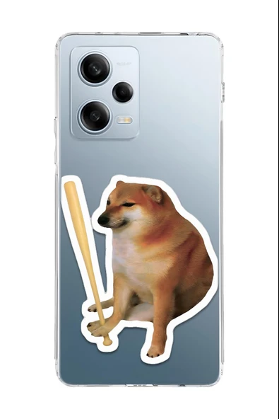 Xiaomi Redmi Note 12 Pro 5G Uyumlu Baskılı Şeffaf Kılıf Kapak "Boink Kafana Gelmesin Meme"
