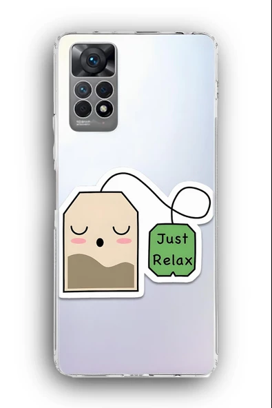 Xiaomi Redmi Note 12 Pro Uyumlu Baskılı Şeffaf Kılıf Kapak "Çay Poşeti Teabag"