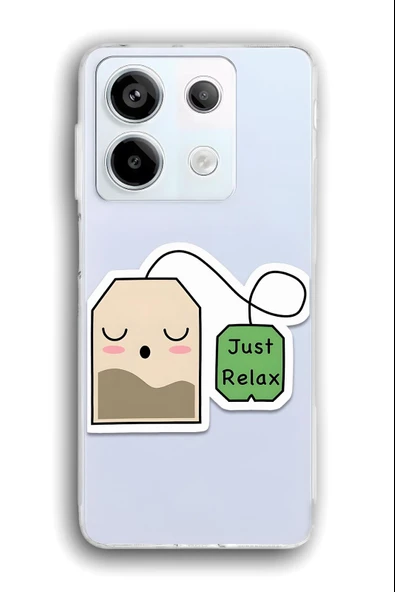 Xiaomi Redmi Note 13 Pro 5G Uyumlu Baskılı Şeffaf Kılıf Kapak "Çay Poşeti Teabag"