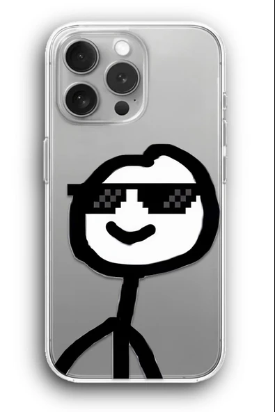 iPhone 11 Pro Max Uyumlu Baskılı Şeffaf Kılıf Kapak "Chill Adam Sunglasses"