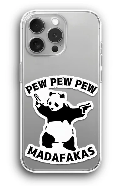 iPhone 11 Pro Max Uyumlu Baskılı Şeffaf Kılıf Kapak "Panda Madafaka"