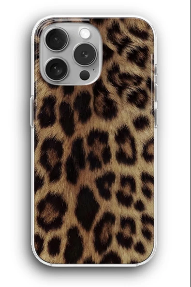 iPhone 11 Pro Max Uyumlu Baskılı Şeffaf Kılıf Kapak "Leopar"