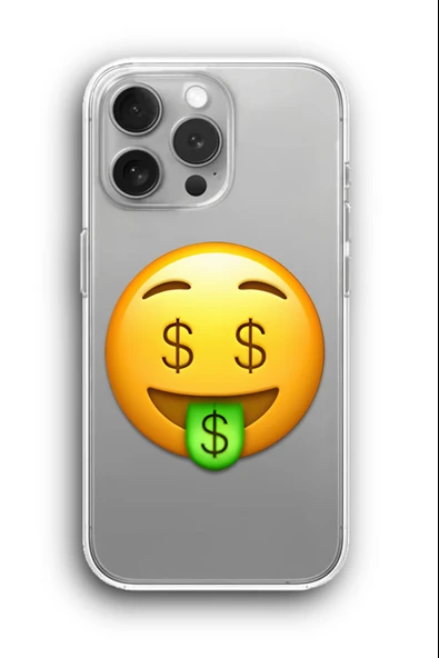 iPhone 11 Pro Uyumlu Baskılı Şeffaf Kılıf Kapak "Para Dil Emoji"
