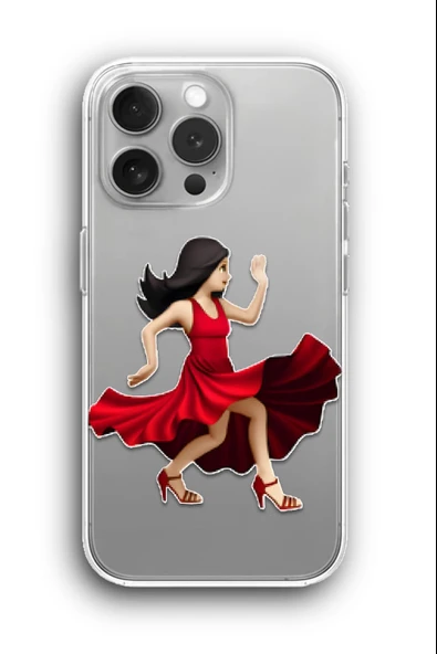 iPhone 11 Pro Uyumlu Baskılı Şeffaf Kılıf Kapak "Tango Elbise Kırmızı Kadın"