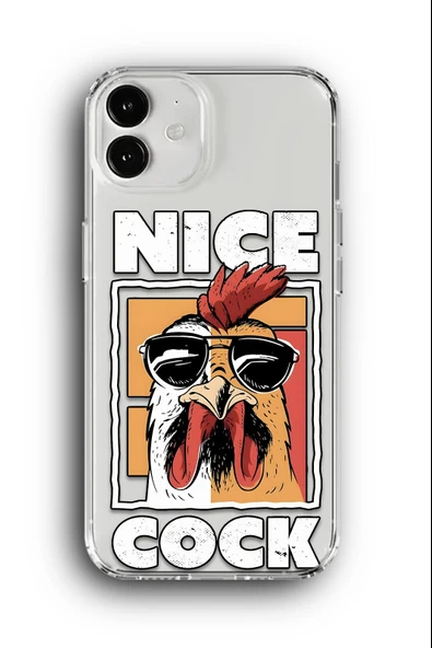 iPhone 11 Uyumlu Baskılı Şeffaf Kılıf Kapak "Nice Cock Horoz"