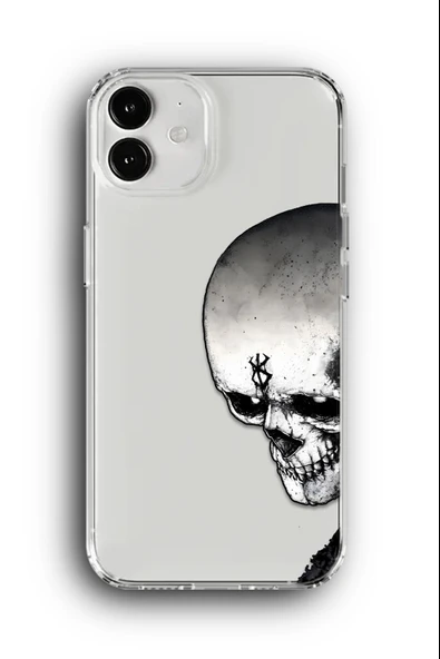 iPhone 11 Uyumlu Baskılı Şeffaf Kılıf Kapak "Kuru Kafa"
