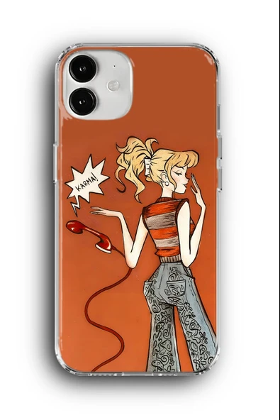 iPhone 12 Mini Uyumlu Baskılı Şeffaf Kılıf Kapak "Slay Queen"