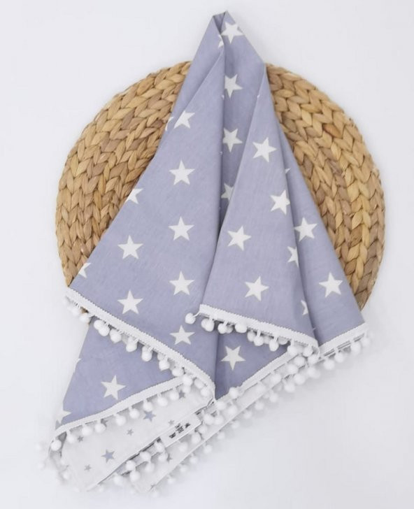 Bebek Anne Yanı Babynest Yatak, Pike ve Yastık 5 li Set, Yıldız Desen Gri Renk - 3