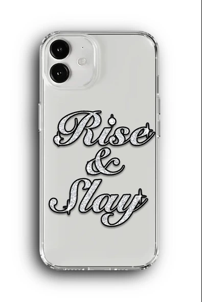 iPhone 12 Uyumlu Baskılı Şeffaf Kılıf Kapak "Rise And Slay"