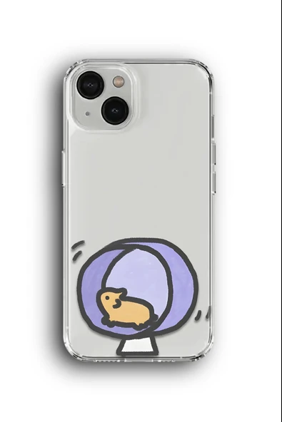 iPhone 13 Mini Uyumlu Baskılı Şeffaf Kılıf Kapak "Hamster Mini"
