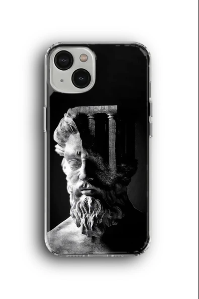 iPhone 13 Mini Uyumlu Baskılı Şeffaf Kılıf Kapak "Erkek Marcus Aurelius Filozof Plato"