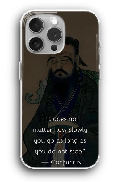 iPhone 13 Pro Max Uyumlu Baskılı Şeffaf Kılıf Kapak "Konfüçyüs Mentalite Erkek" - 1