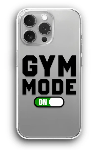 iPhone 13 Pro Max Uyumlu Baskılı Şeffaf Kılıf Kapak "Gym Mode On"