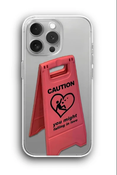 iPhone 13 Pro Uyumlu Baskılı Şeffaf Kılıf Kapak "Aşka Düşme!"