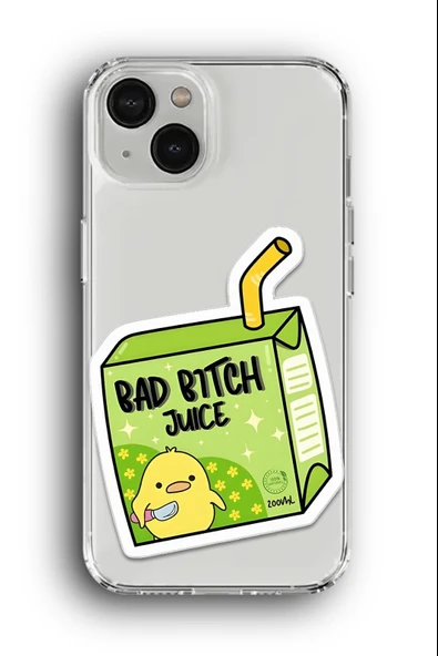 iPhone 13 Uyumlu Baskılı Şeffaf Kılıf Kapak "Bad Bitch Juice Suyu"