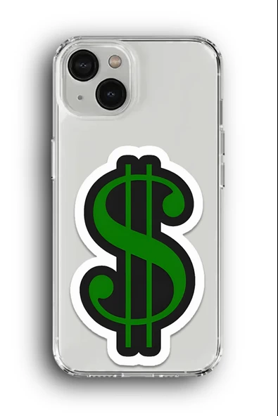 iPhone 13 Uyumlu Baskılı Şeffaf Kılıf Kapak "Dolar Zenginlik Emoji"