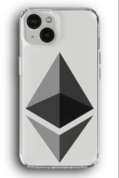 iPhone 14 Plus Uyumlu Baskılı Şeffaf Kılıf Kapak "Etherium"