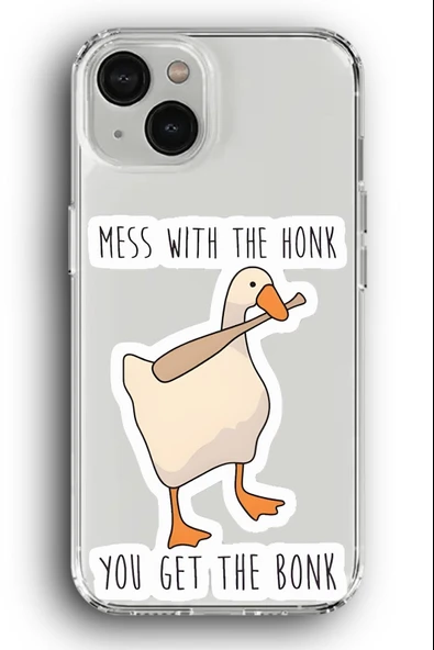 iPhone 14 Plus Uyumlu Baskılı Şeffaf Kılıf Kapak "Ördek Duck Bela"