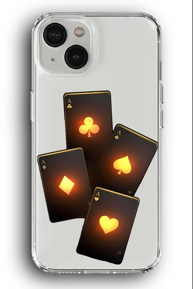 iPhone 14 Plus Uyumlu Baskılı Şeffaf Kılıf Kapak "Golden Aslar"
