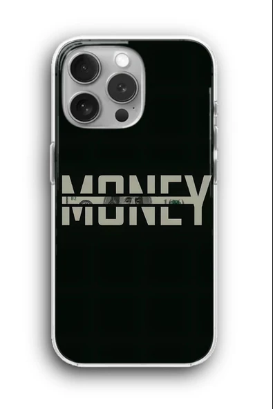 iPhone 14 Pro Uyumlu Baskılı Şeffaf Kılıf Kapak "Para Dolar Kazanacağım"