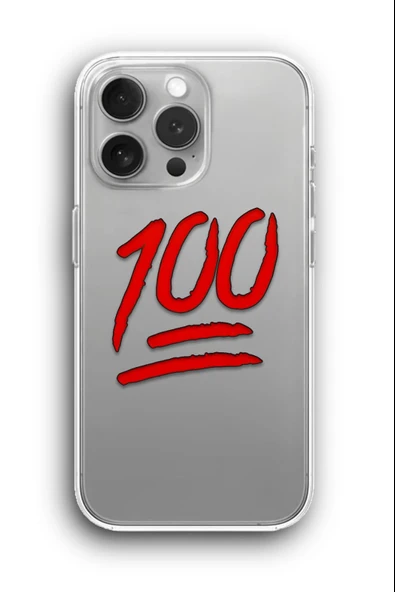 iPhone 14 Pro Uyumlu Baskılı Şeffaf Kılıf Kapak "100 Yüz Emoji"