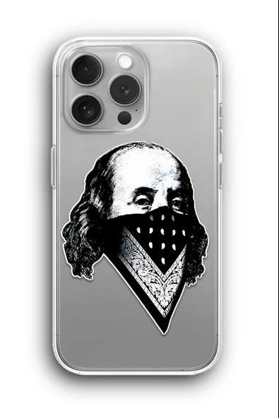 iPhone 14 Pro Uyumlu Baskılı Şeffaf Kılıf Kapak "Benjamin Gangster"