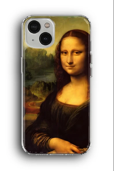 iPhone 14 Uyumlu Baskılı Şeffaf Kılıf Kapak "Mona Lisa Leonardo Da Vinci"