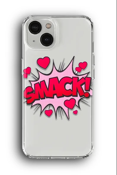 iPhone 14 Uyumlu Baskılı Şeffaf Kılıf Kapak "Smack!"