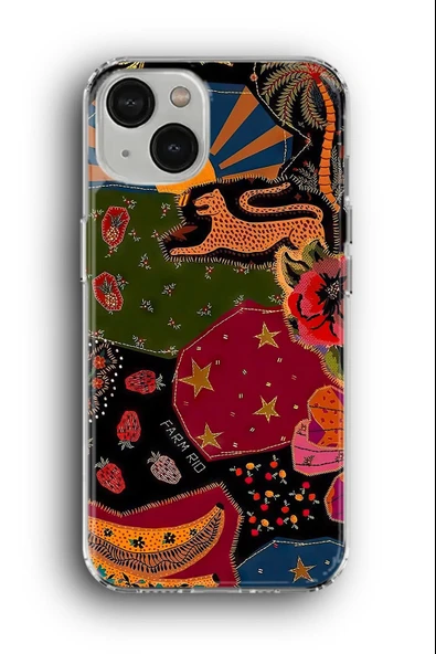 iPhone 14 Uyumlu Baskılı Şeffaf Kılıf Kapak "Leopar Hayvan Vintage Amerika"