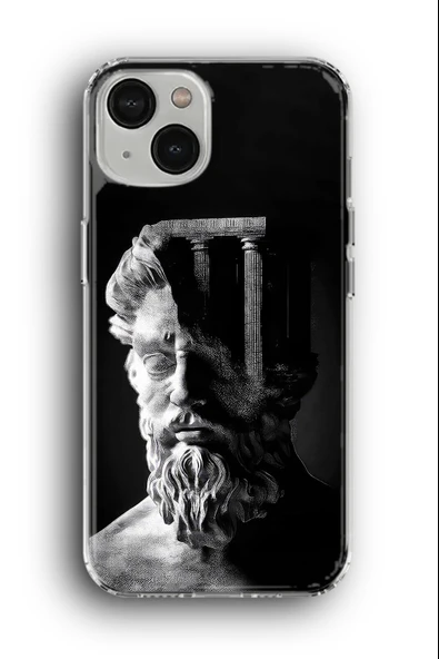 iPhone 14 Uyumlu Baskılı Şeffaf Kılıf Kapak "Erkek Marcus Aurelius Filozof Plato"