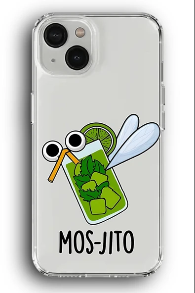 iPhone 15 Plus Uyumlu Baskılı Şeffaf Kılıf Kapak "Cartoon Kokteyl Sinek"