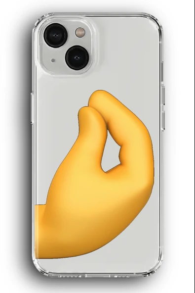iPhone 15 Plus Uyumlu Baskılı Şeffaf Kılıf Kapak "Harika El Emoji"