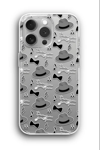 iPhone 15 Pro Uyumlu Baskılı Şeffaf Kılıf Kapak "Tango Dans Latin Müzik"