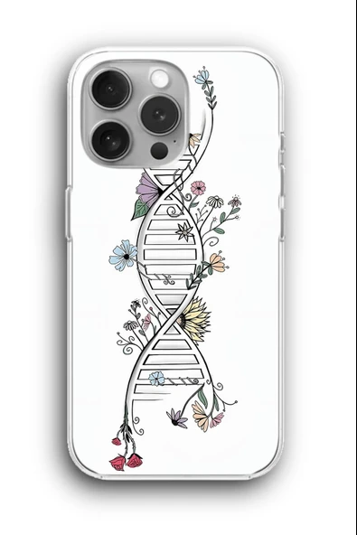 iPhone 15 Pro Uyumlu Baskılı Şeffaf Kılıf Kapak "Dna Estetiği"