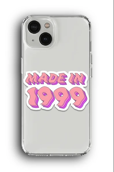 iPhone 15 Uyumlu Baskılı Şeffaf Kılıf Kapak "1999 Doğumlu"