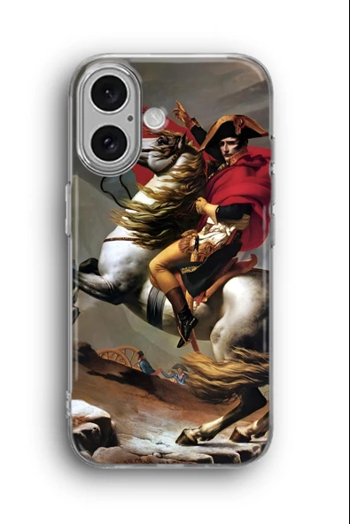 iPhone 16 Plus Uyumlu Baskılı Şeffaf Kılıf Kapak "Napoleon Fetih"